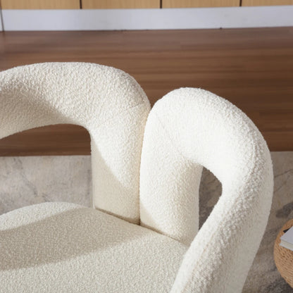 Fauteuil pivotant en bouclette style Japandi – Sorae