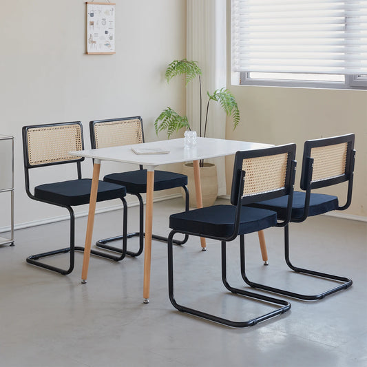 Chaises rétro en rotin et métal – Anto (lot de 2)