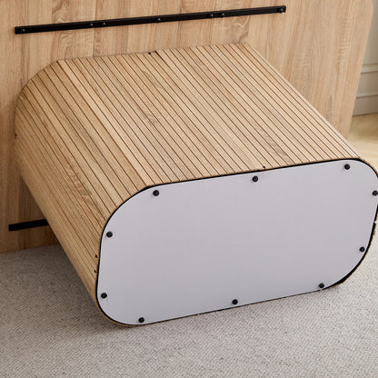 Japandi Dining Table with Textured Base – Riku