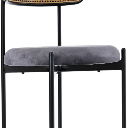 Lot de 2 chaises en velours et métal – Reiko