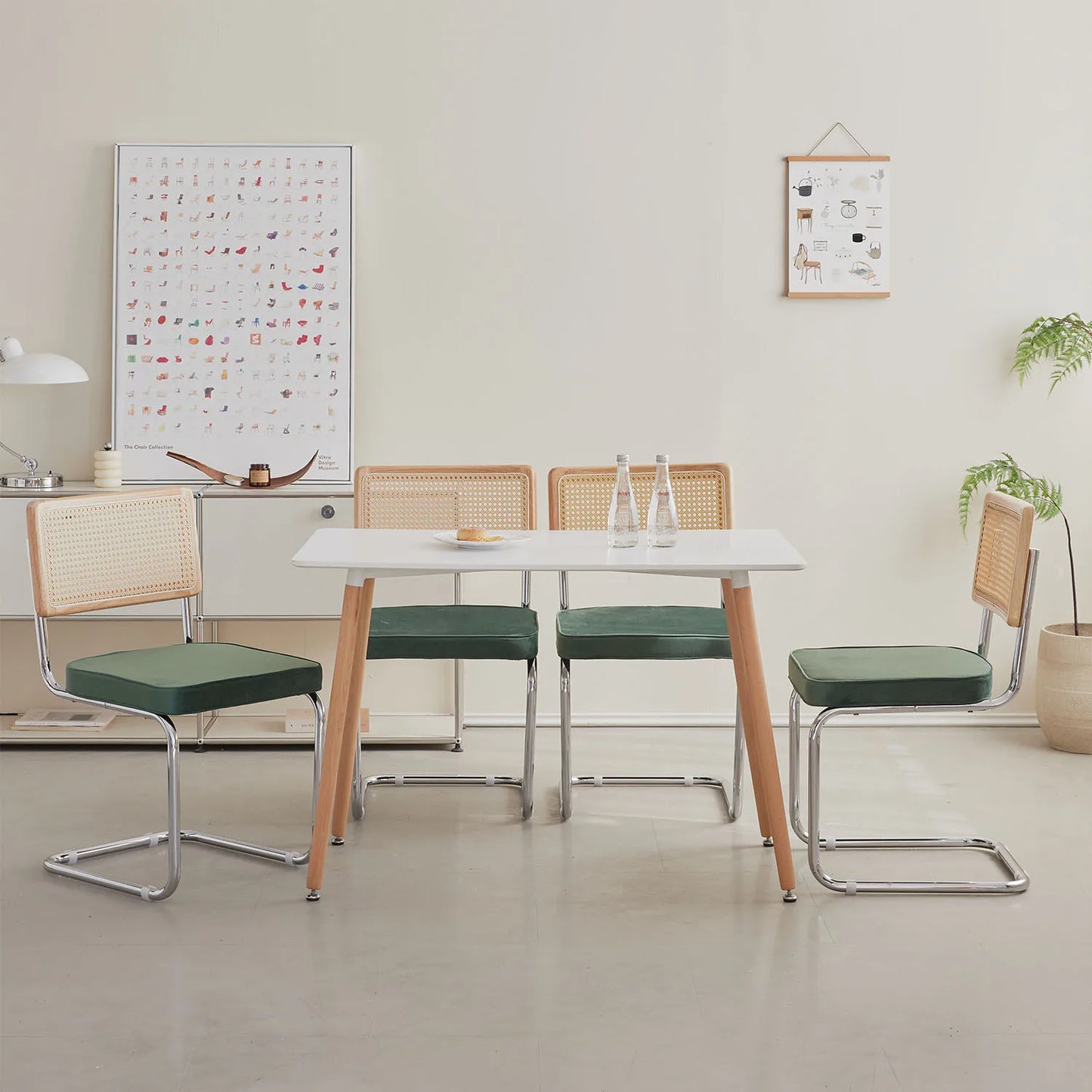 Chaises rétro en rotin et métal – Anto (lot de 2)