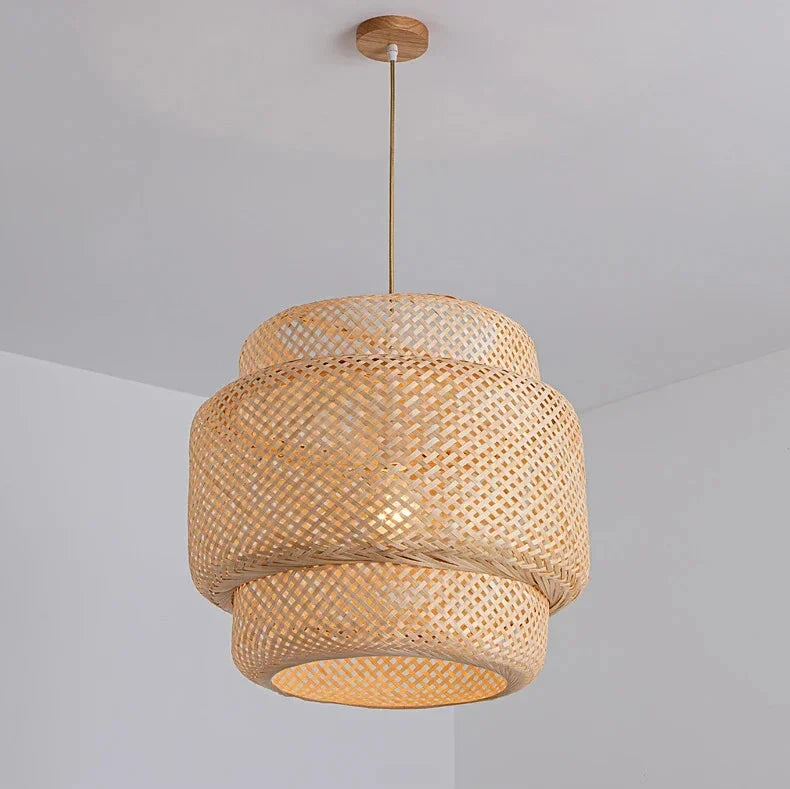 Suspension artisanale en rotin naturel – Tenshi