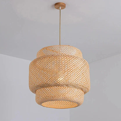 Suspension artisanale en rotin naturel – Tenshi