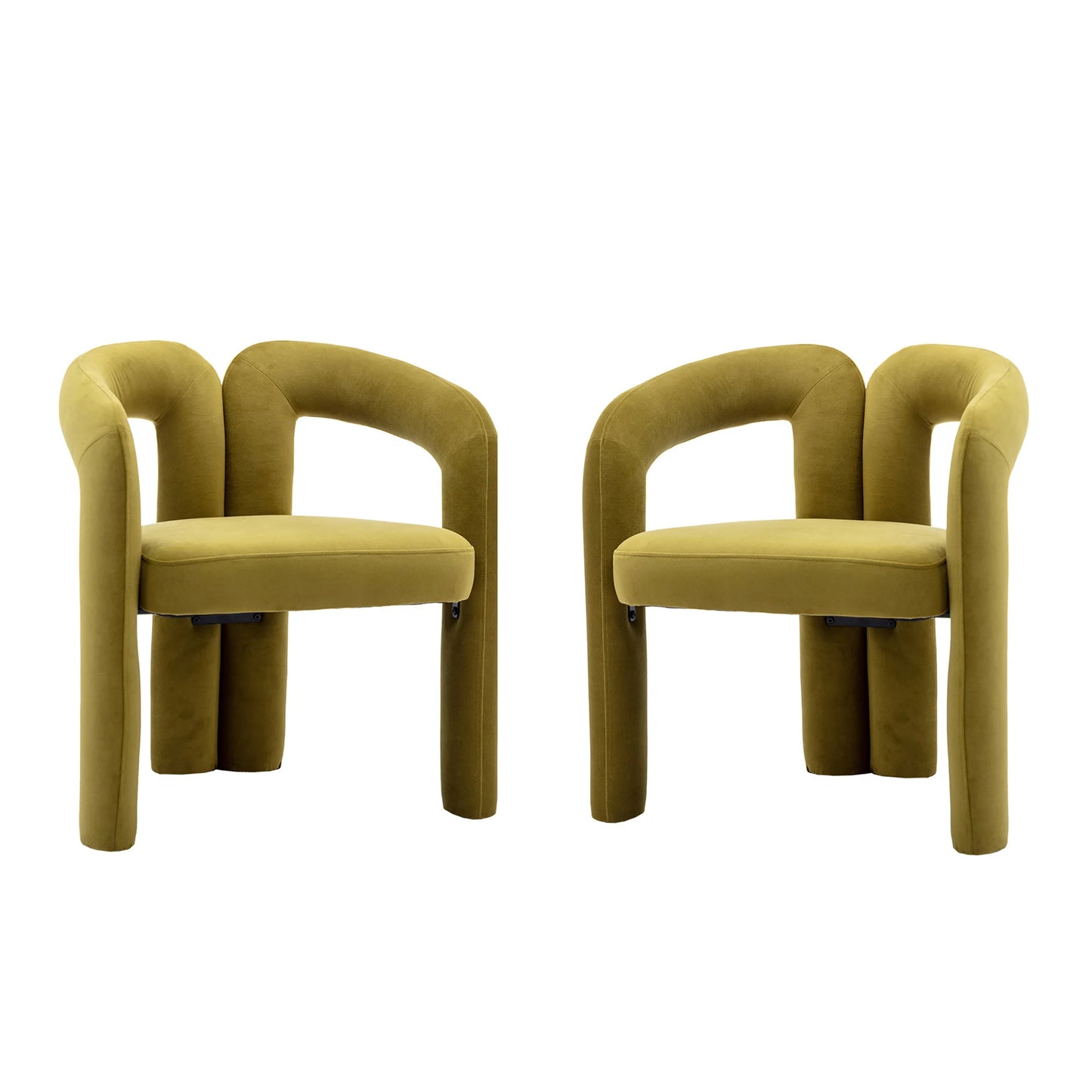Chaises en velours moderne avec accoudoirs (lot de 2) – Riko