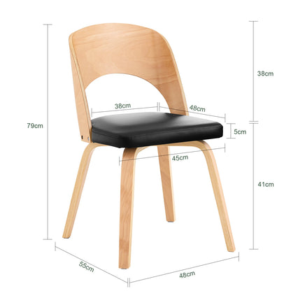 Chaise minimaliste en bois et simili cuir – Rikuo