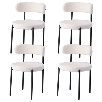 Set of 4 Nordic chairs with terry cloth seat – Yuki