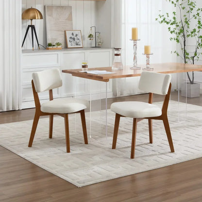 Chaises Japandi en bois et tissu (lot de 2) – Arata