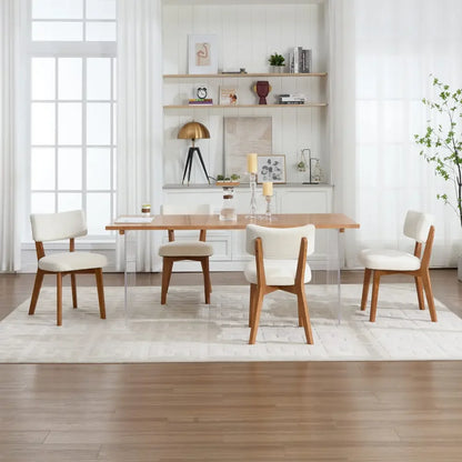 Chaises Japandi en bois et tissu (lot de 2) – Arata