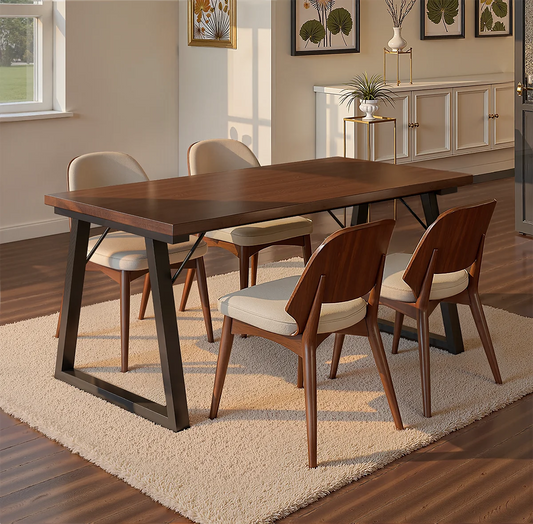 Table à manger contemporaine bois et métal – Rin