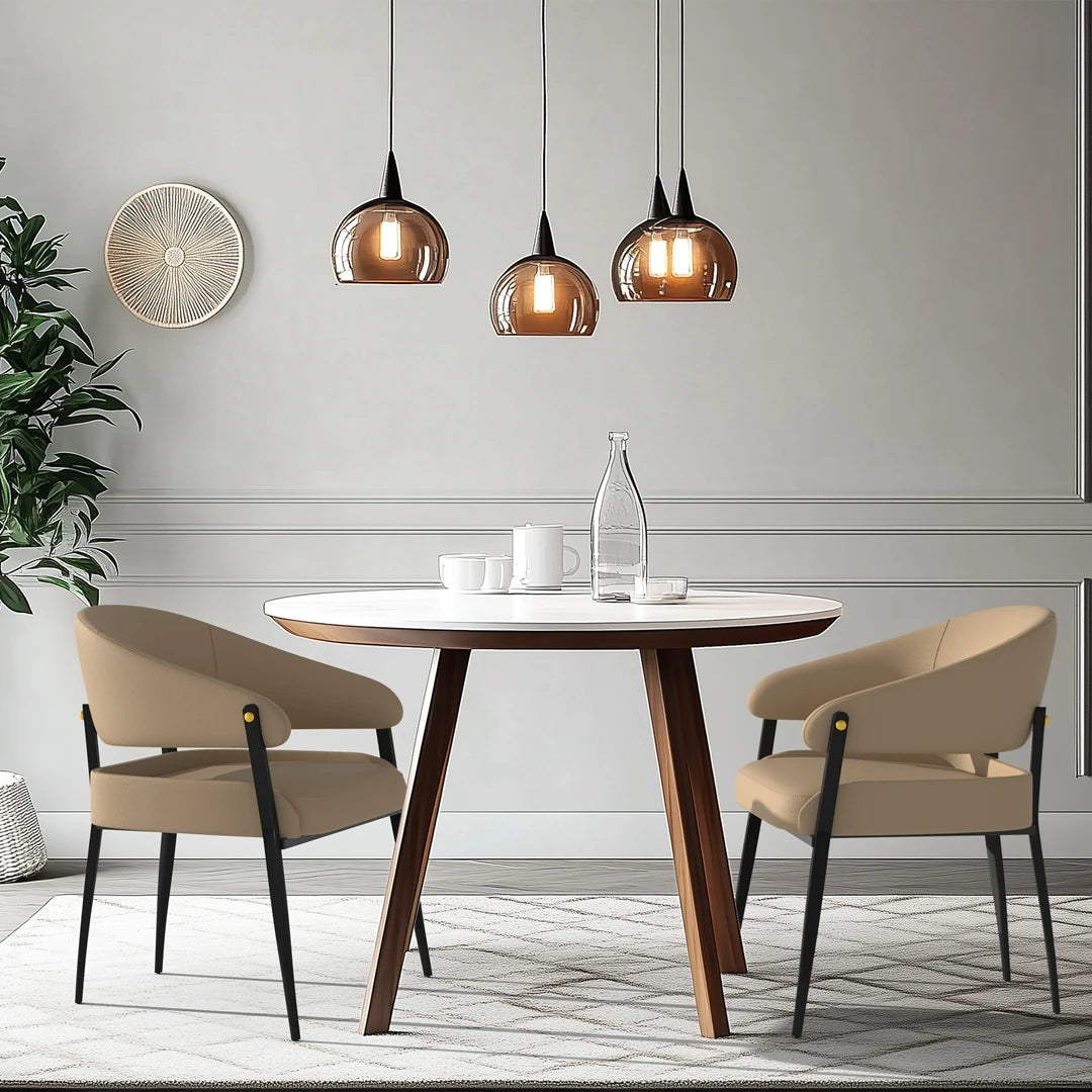 Chaises modernes en cuir vegan – Namili (lot de 2)