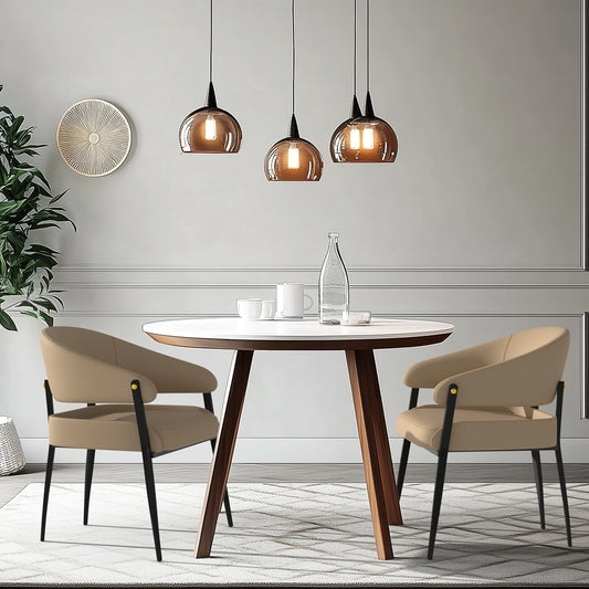 Chaises modernes en cuir vegan – Namili (lot de 2)