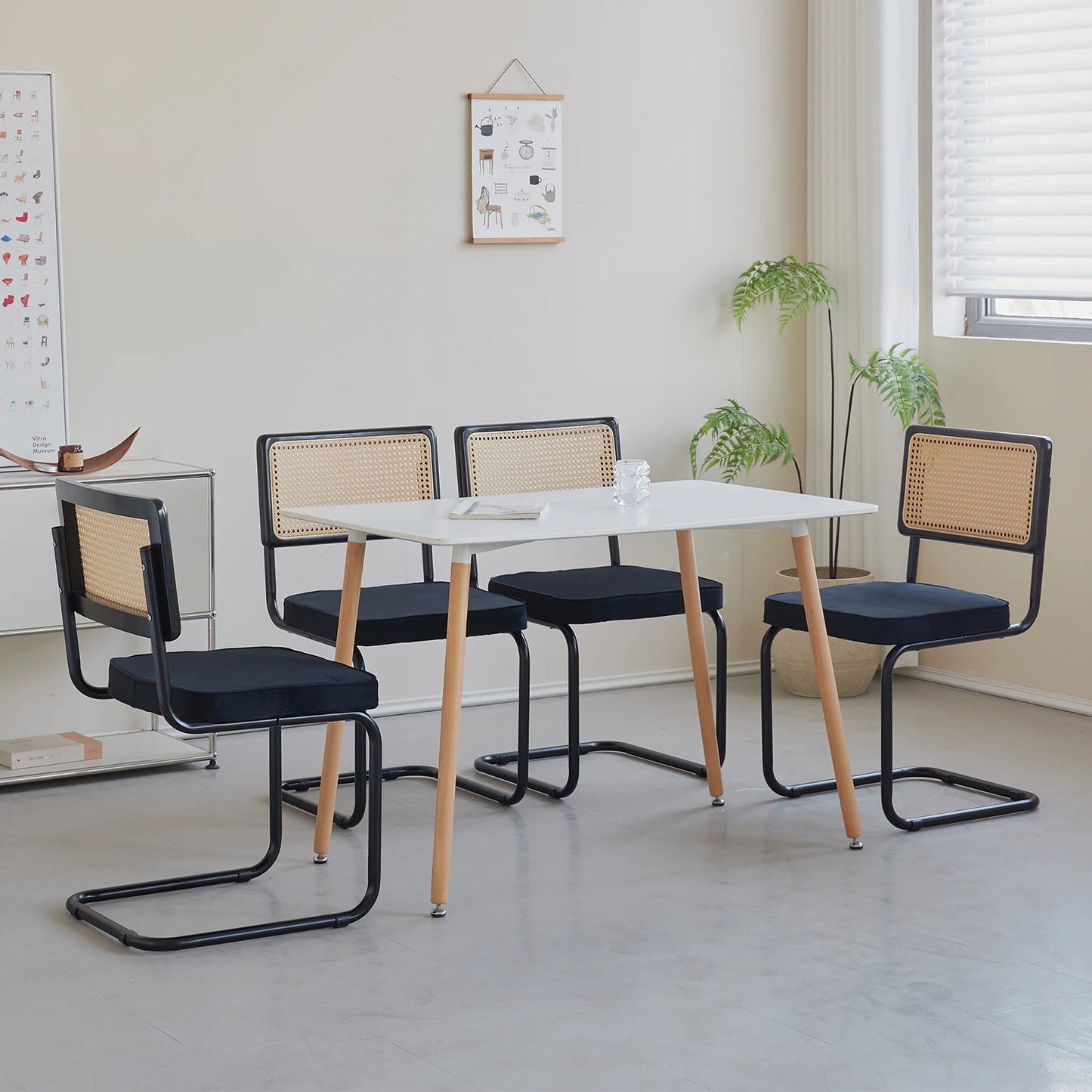 Chaises rétro en rotin et métal – Anto (lot de 2)