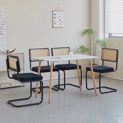 Chaises rétro en rotin et métal – Anto (lot de 2)