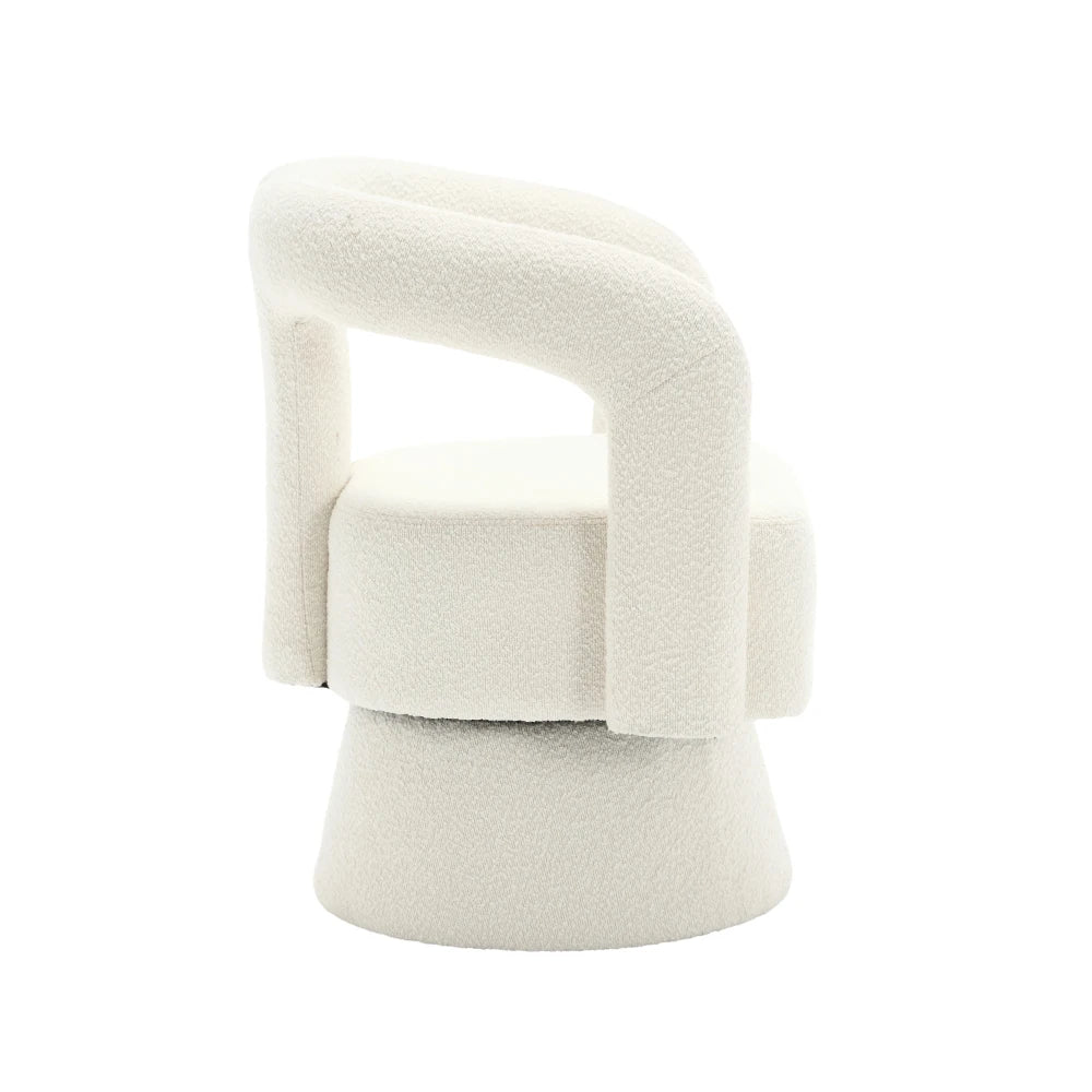 Fauteuil pivotant en bouclette style Japandi – Sorae