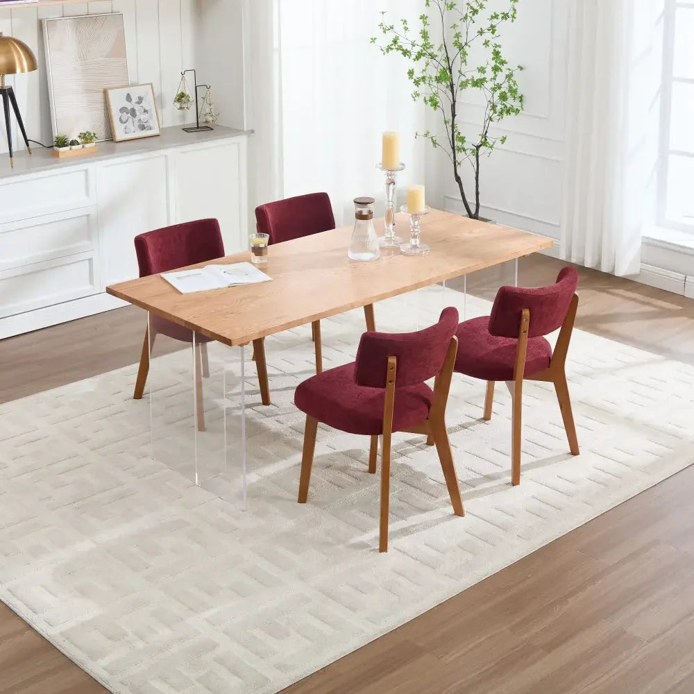 Chaises Japandi en bois et tissu (lot de 2) – Arata