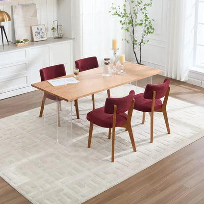 Chaises Japandi en bois et tissu (lot de 2) – Arata