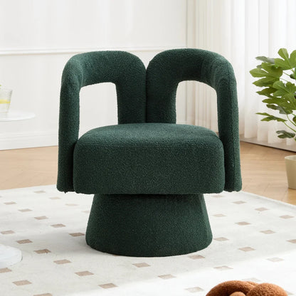 Fauteuil pivotant en bouclette style Japandi – Sorae