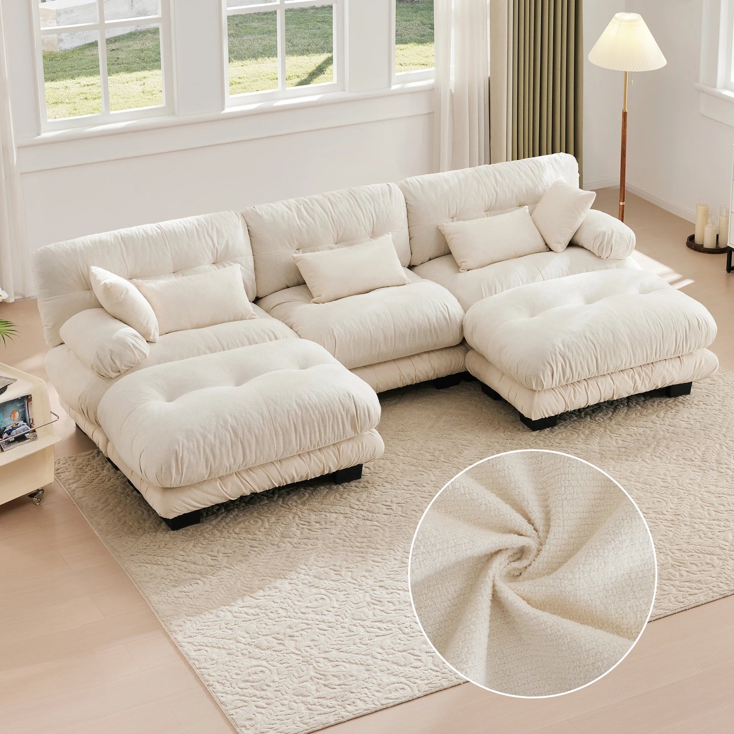 Grand canapé modulable en velours – Eina