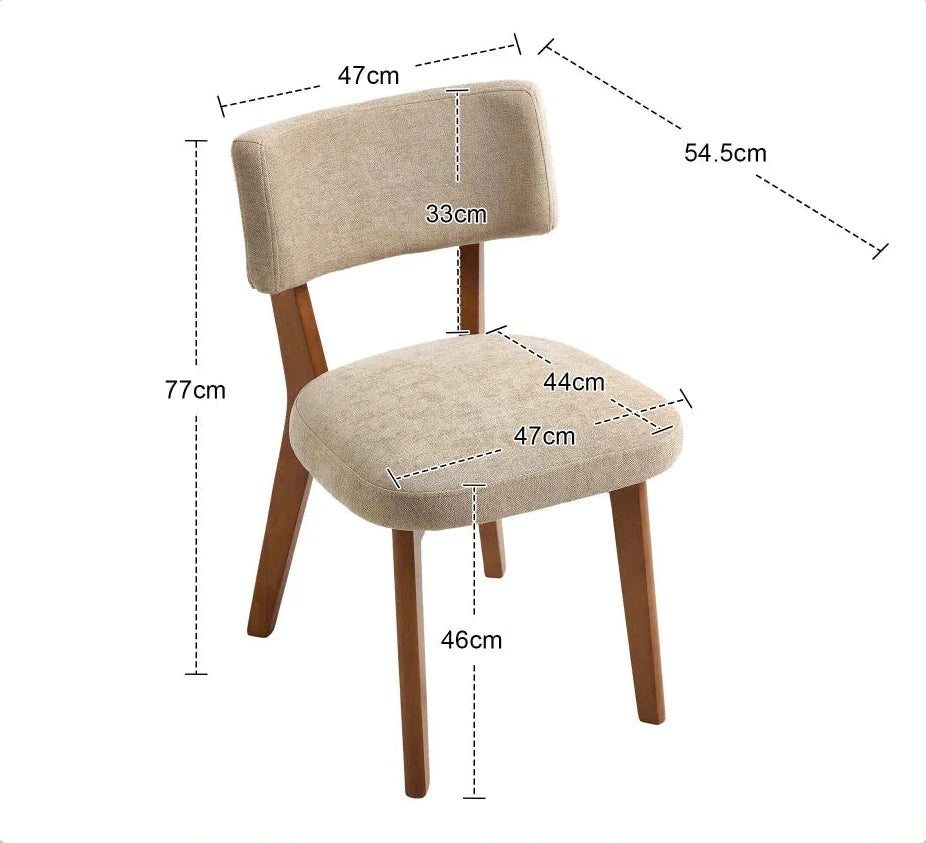 Chaises Japandi en bois et tissu (lot de 2) – Arata