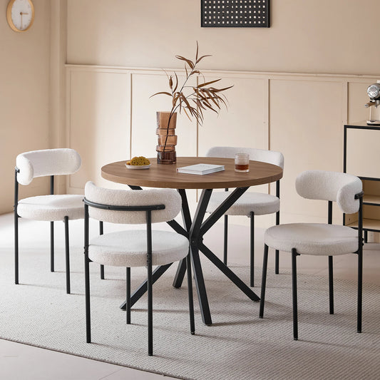 Set of 4 Nordic chairs with terry cloth seat – Yuki