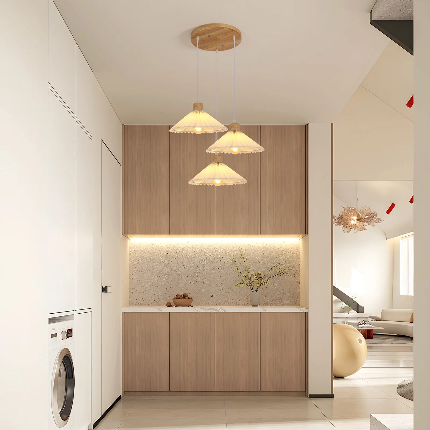 Japandi-style 3-head pendant light - Ryu