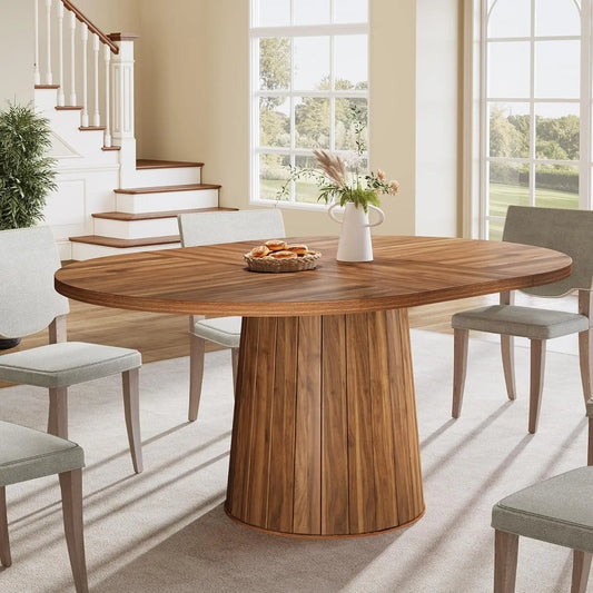 Japandi dining table with central leg – Etsuko