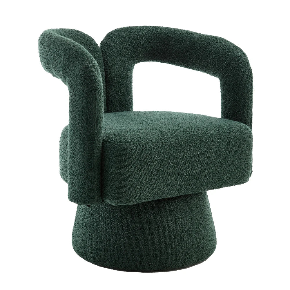 Fauteuil pivotant en bouclette style Japandi – Sorae