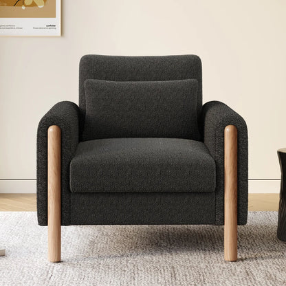 Fauteuil en bouclette à assise épaisse – Taeko