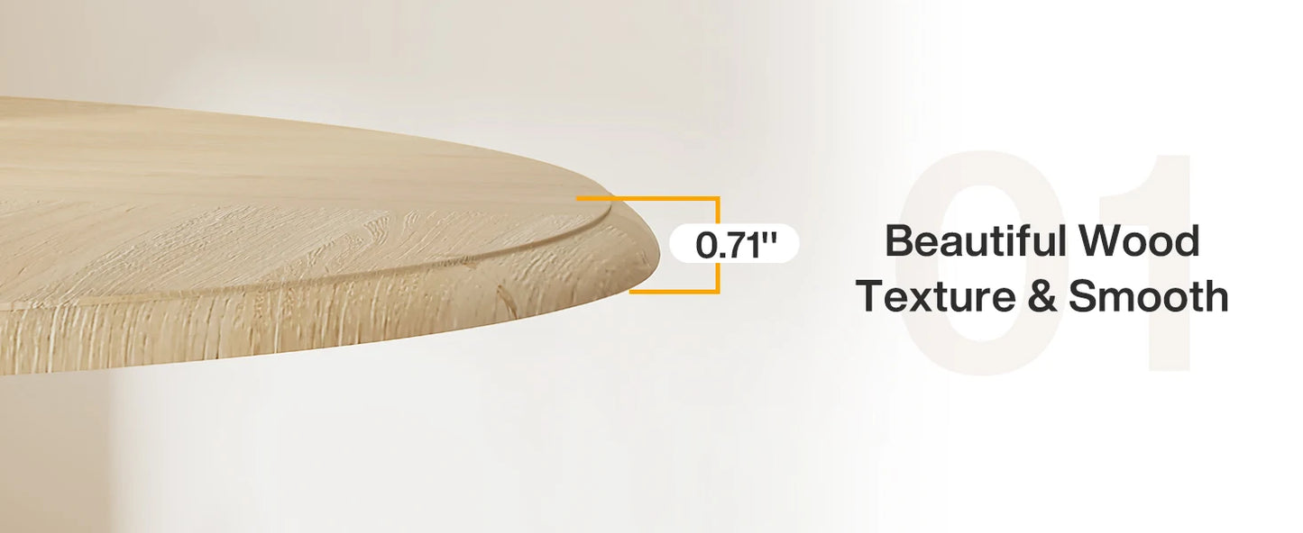 Table à manger ronde pour 4 personnes style farmhouse – Daiki